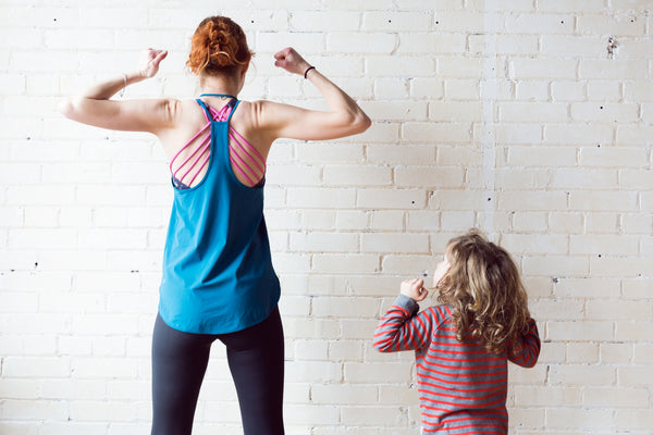 Woman and child daily routine